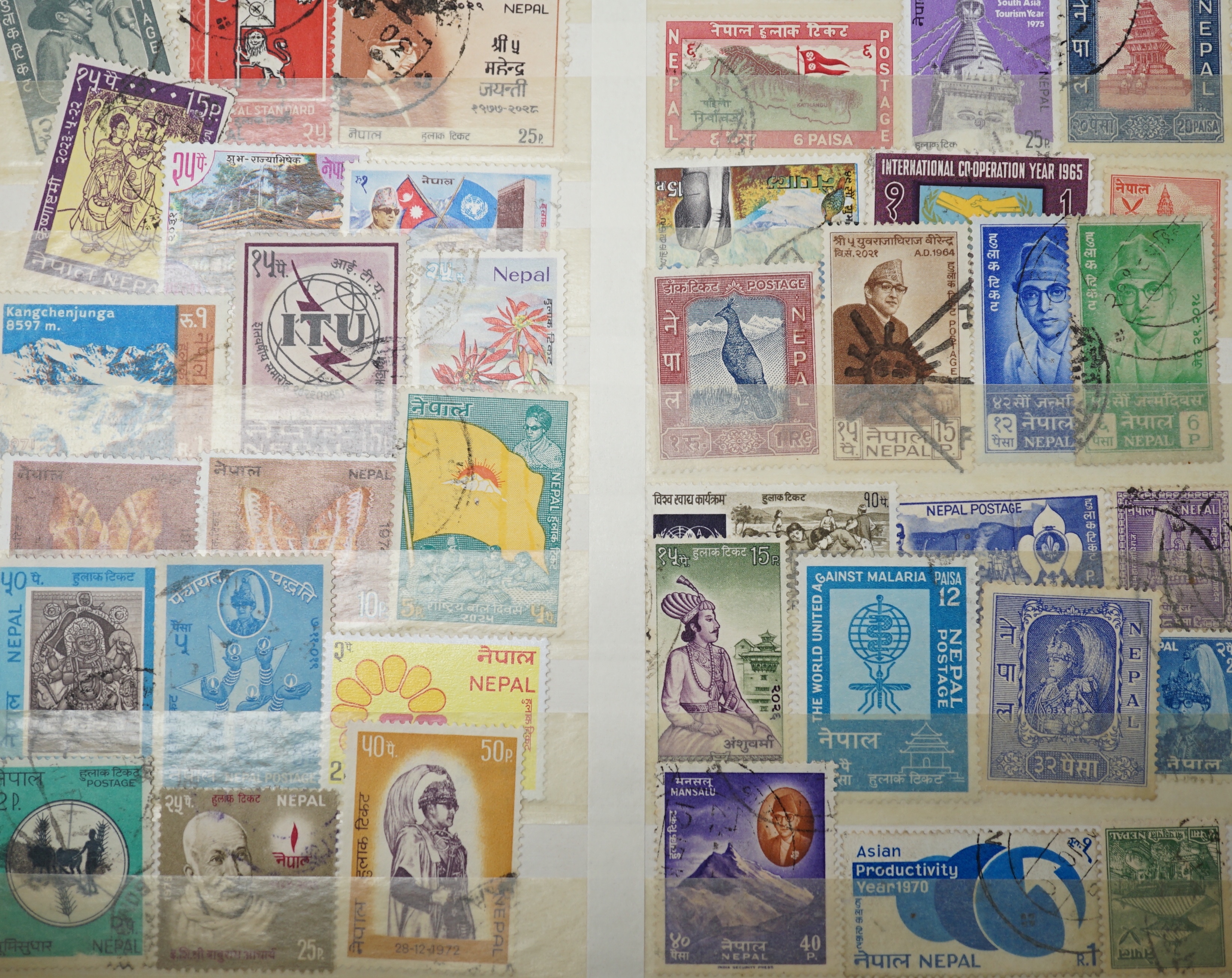 World stamps in 8 albums, stock books with Great Britain from 1840 1d black, 1841 2d blue, China1990 stamps in year book, British colonies